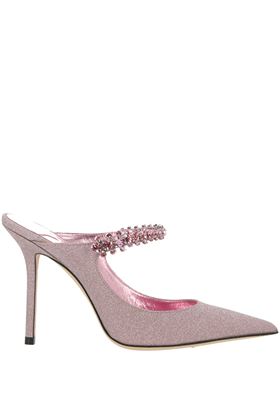 Bing mules in fabric with crystals JIMMY CHOO | BING100CNQROSEPINK